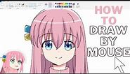 How i draw anime girl by mouse on MS paint-Hitori-