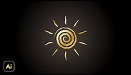 How to Make Spiral Sun Icon | Adobe Illustrator Tutorials