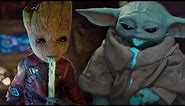 Baby Yoda vs Baby Groot puking. Who did it better?