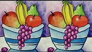 Fruit bowl painting with watercolour step by step।। For beginners।। Art tutorial @ronaksdrawing