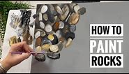 EASY HOW TO PAINT ROCKS~ step By step painting tutorial in acrylic