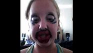 Really funny make up tutorial. Big bold lips.