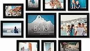 Americanflat 10 Pack Black Picture Frames Collage Wall Decor - Gallery Wall Frame Set with Two 8x10, Four 5x7, and Four 4x6 Frames, Shatter-Resistant Glass, Hanging Hardware, and Easel Included