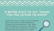12 Better Ways to Say “Thank You for Letting Me Know”