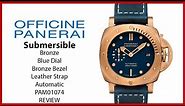 ▶ Panerai Submersible Bronzo Blu Abisso Bronze 42mm Blue Dial Leather Strap PAM01074 - REVIEW