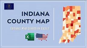 Indiana County Map in Excel - Counties List and Population Map