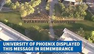 Memorial Day flag display at University of Phoenix