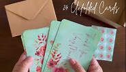 24 Floral Thank You Cards with Envelopes for Weddings, Bridal Showers, Baby Showers, Birthdays, and All-Occasion Special Events, 4x6in Unfolded Blank Note Cards