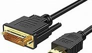 CableCreation DVI to HDMI Cable, 5ft HDMI Male to DVI-D Male Bi-Directional Adapter Cable, HDMI to DVI-D 24+1 High Speed Cable Support 1080P HD for Raspberry Pi, Roku, Xbox One, PS5, Blue-ray