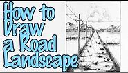How to Draw Road Ladscape | Easy Pencil Drawing