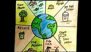 Save Earth Poster tutorial for kids || Save earth ,save environment drawing.