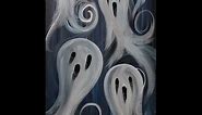 Ghost Party Step by Step Acrylic Painting on Canvas for Beginners