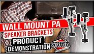 Griffin Wall Mount PA Speaker Bracket Mounts Review and Product Demonstration Model AP3372