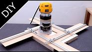 Adjustable router jig for square holes or recesses