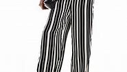 ONLY Tall wide leg trouser in black and white stripe  | ASOS