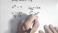 Solving an Exponential Equation Using Natural Log