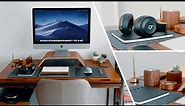 Modern Wood Desk Setup Tour 2020 - Work From Home!