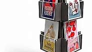 DS THE DISPLAY STORE Black 3 Tier Wooden Rotating Greeting Card Retail Display Stand, Sticker Display Card Stand, Rotating Display Stand & Sticker Holder, Retail Counter Vendor Display, Rotating Shelf