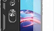 for Moto E Phone Case, Moto E Case with HD Screen Protector, Military Grade Protective Cases with Ring for Moto E 2020 (Black)