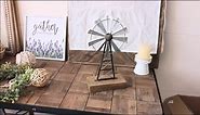 Farmhouse Windmill Table Top Decor Metal Galvanized Vintage Desk and Shelf,Decorative Farmhouse Kitchen Rustic Windmill Decor 1pack