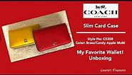 Coach Slim Card Case in Candy Apple - Unboxing My Favorite Wallet!