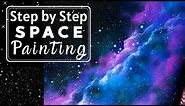 Easy space painting in acrylics / step by step ✨