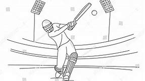 Concept Batsman Playing Cricket Championship Line Stock Vector (Royalty Free) 1370968433 | Shutterstock