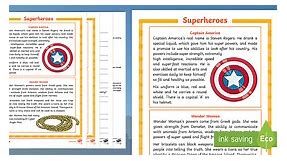 Superheroes Differentiated Reading Comprehension Activity