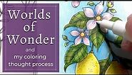 The Lemon Page⎢My Coloring Thought Process/Adult Coloring Tutorial⎢Worlds of Wonder, Johanna Basford