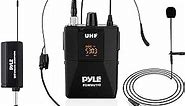 Pyle UHF Wireless Microphone System Kit - Portable Professional Cordless Microphone Set with Headset, Lavalier, Beltpack Transmitter, Receiver - Karaoke & Conference