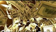 Dollars Falling Down Free video Background Loop - VJ Loops for Background - MONEY Falling