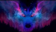 Cosmic Wolf Howling live 4k wallpaper HD.