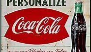 Coca-Cola Personalized Decal 24 x 17 Fishtail Refreshing Feeling Grunge