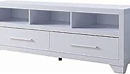 Benjara 72 Inch Modern TV Entertainment Console with 2 Drawers and 3 Shelves, White