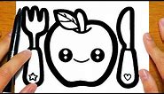 HOW TO DRAW A CUTE APPLE | Easy drawings