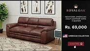 Royaloak | NewYork American Half Leather Sofa 3 Seater