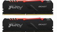 Ram DDR4 Kingston 16GB 3200Mhz HyperX Fury Beast RGB (2x 8GB) (KF432C16BBAK2/16)