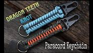 HOW TO MAKE DRAGON TEETH KNOT PARACORD KEYCHAIN WITH CARABINER / SNAPHOOK , EASY PARACORD TUTORIAL.
