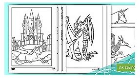 Dragons and Unicorns Colouring Activity Pack