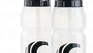 Cannon Sports 1 Liter Squeeze Water Bottle with Straw Lid New Easy Grip 34 Oz Pack of 2 (Clear)