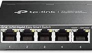 TP-Link TL-SG105E | 5 Port Gigabit Switch | Easy Smart Managed | Plug & Play | Desktop/Wall-Mount | Shielded Ports | QoS, Vlan, IGMP and Link Aggregation | Ethernet Splitter | Network Hub | Black