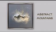 Easy Metallic Acrylic Painting | How to Paint Abstract Mountains with Crackle Texture