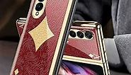 SHIEID Samsung Fold 3 Case, Galaxy Z Fold 3 Case The Bare Metal Feel 9H Tempered Glass Phone Case Cover for Samsung Galaxy Z Fold 3 5G, Diamond A