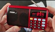 Portable Red MP3 Radio Speaker C-803. Support Two 18650 Battery.