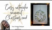 Watercolor Christmas ornament card