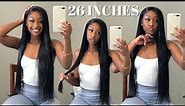 STEP BY STEP INSTALL 26 INCHES STRAIGHT HD LACE WIG FT. WIGGINS HAIR