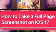 How to Take a Full Page Screenshot on iOS 17 #ios17 #screenshots #photoslibrary #fullpagescreenshot #savescreen #minecraft | Hector Daniel Chavez