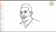 Pelé face drawing | Football player drawing easy | How to draw Pelé step by step | sports drawings