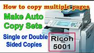 How to copy multiple pages on Ricoh copier machine