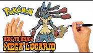 How to Draw Mega Lucario | Pokemon